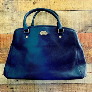 Coach Crossgrain Leather Margot Navy Blue Carryall Bag